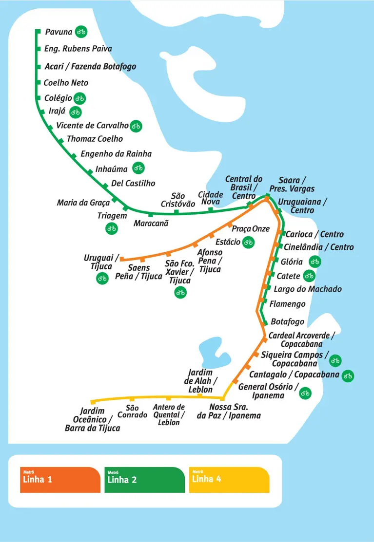 mapa metrô rio